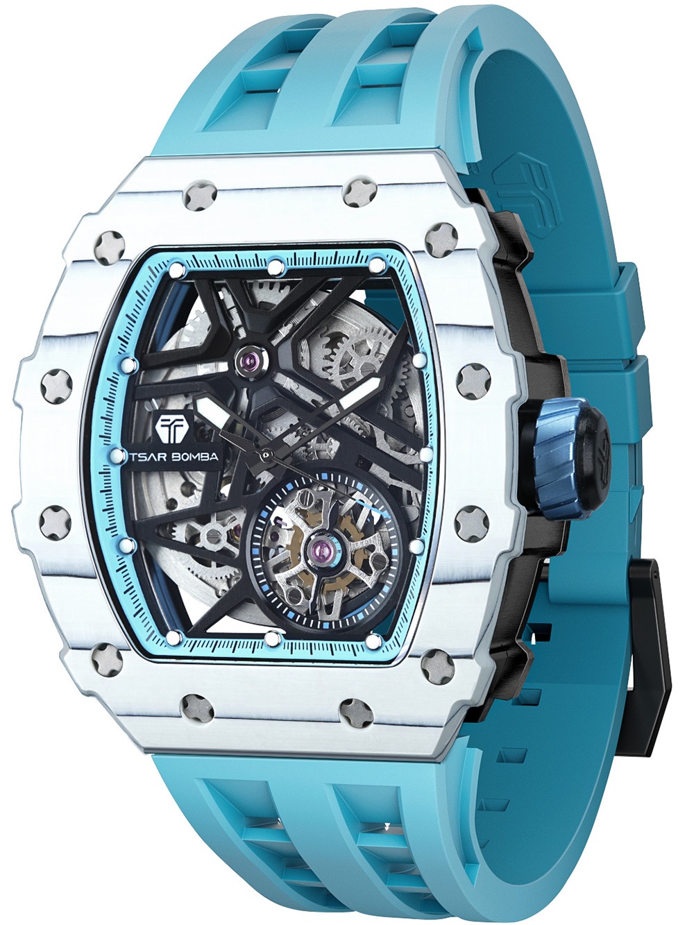 0762704078258 - TB8209CF-06 Herrenuhr Elementar Carbonfaser Automatik 44mm 5ATM