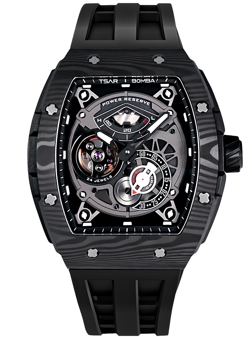 0762704078005 - TB8210CF-01 Herrenuhr Elementar Carbonfaser Automatik 52mm 5ATM