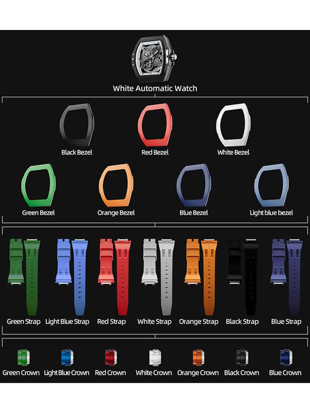 0717020315938 - TB8218(1+7)FKM-06 Herrenuhr Atomic Interchangeable Watch Combo Automatik 46mm 5ATM