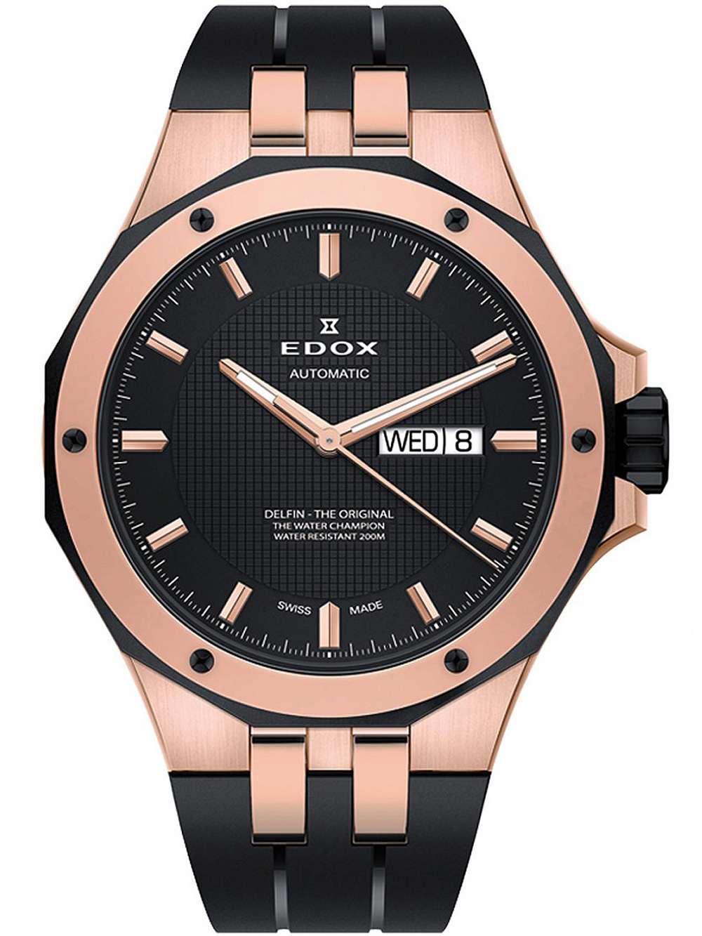 Edox 88005-357RNCA-NIR Delfin Automatik Herrenuhr 43mm 20ATM