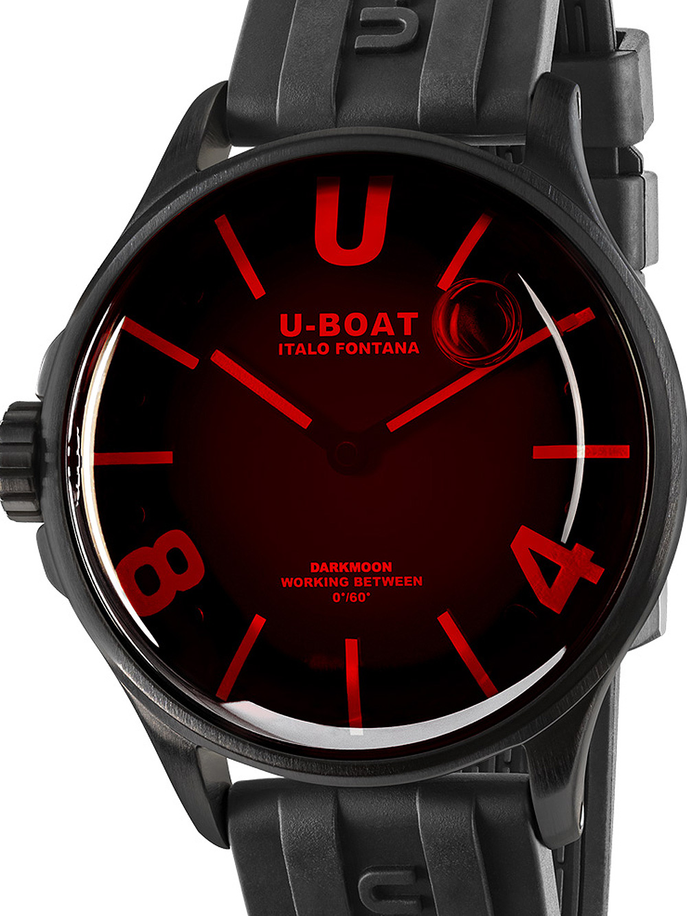 U-Boat 9306 Darkmoon Red Glass PVD Herrenuhr 40mm 5ATM