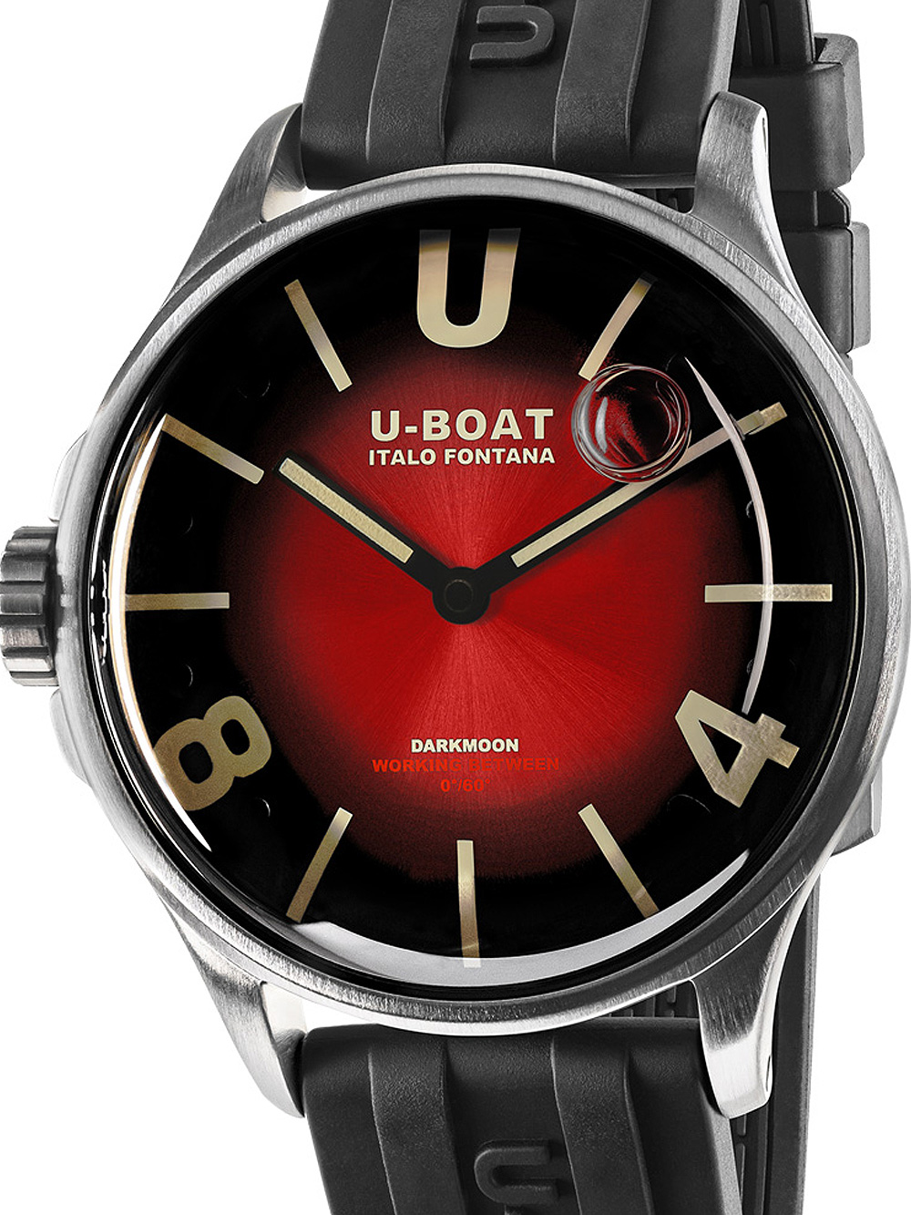 U-Boat 9500 Darkmoon Red SS Soleil Herrenuhr 40mm 5ATM