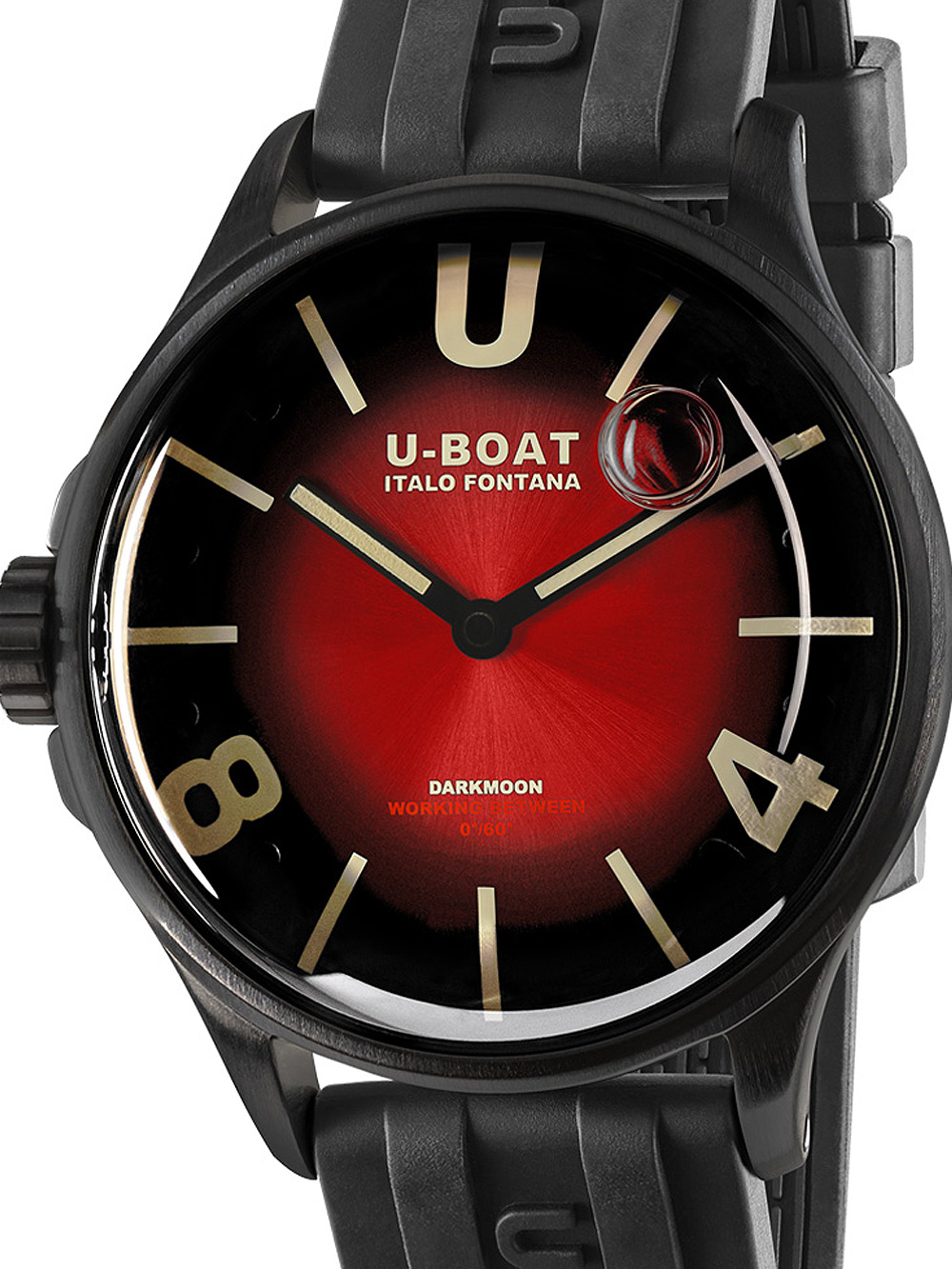 U-Boat 9501 Darkmoon Red PVD Soleil Herrenuhr 40mm 5ATM