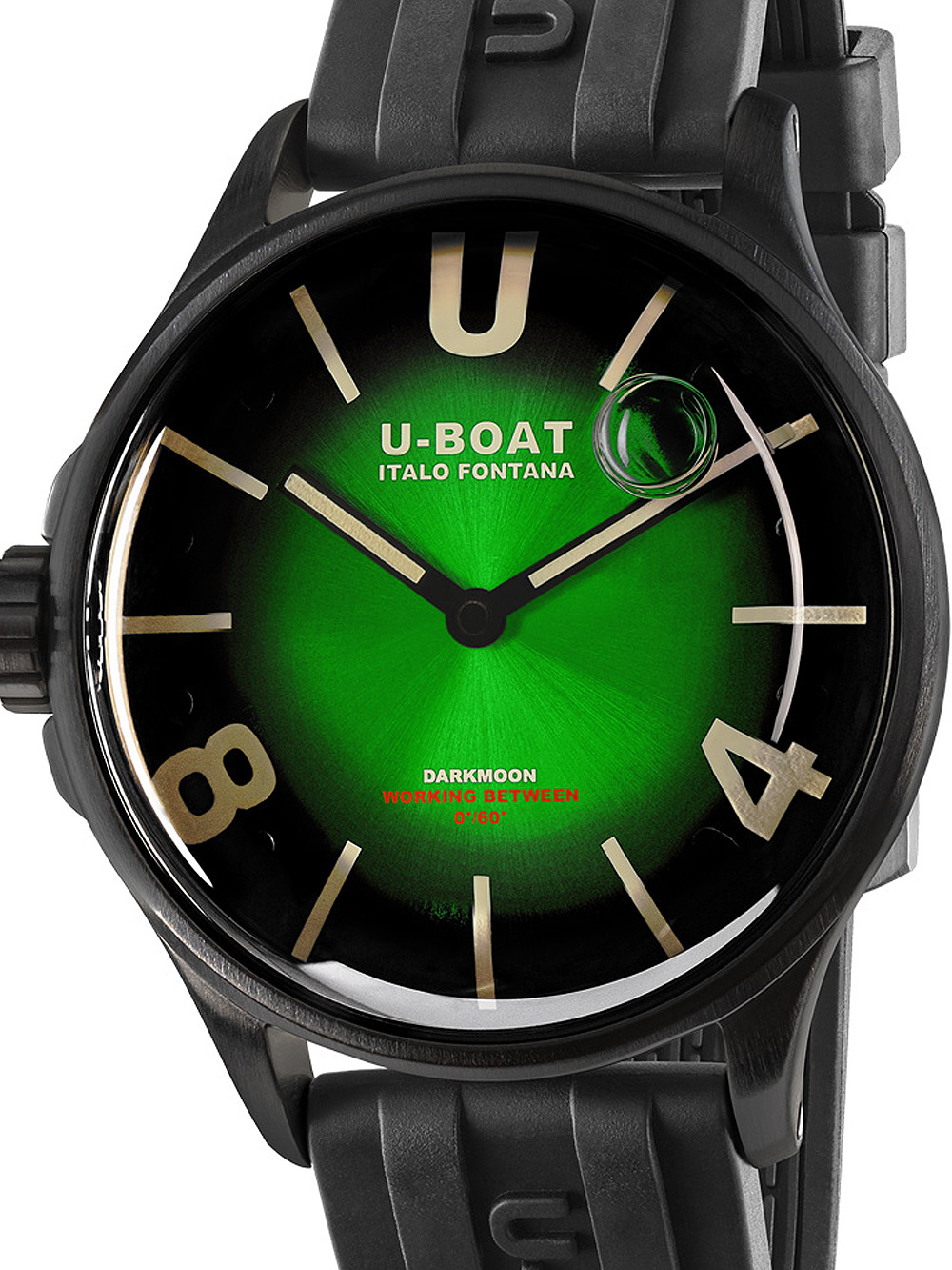 U-Boat 9503 Darkmoon Green PVD Soleil Herrenuhr 40mm 5ATM