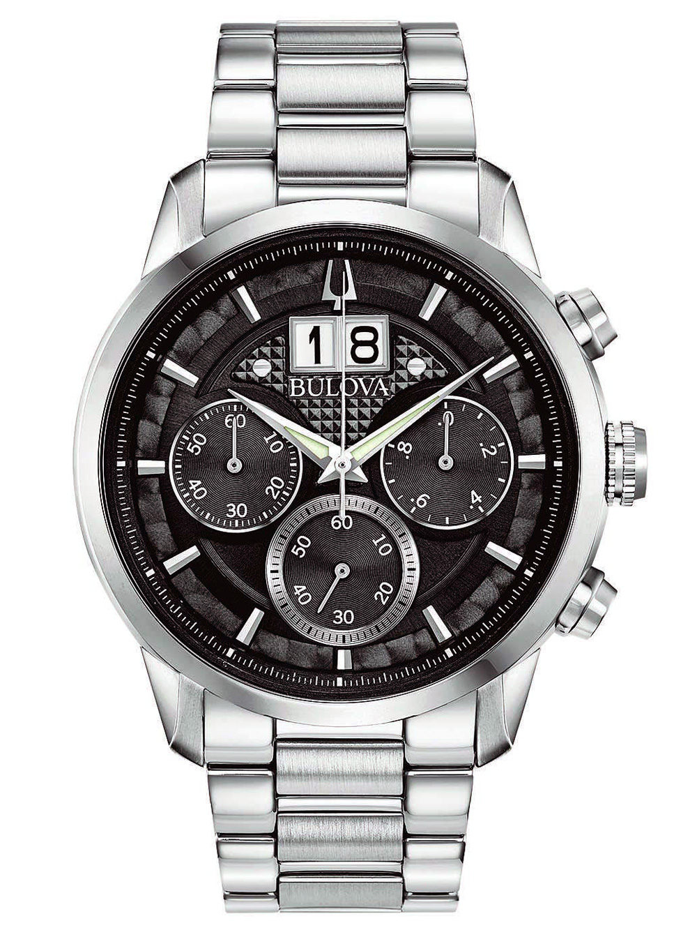 Bulova 96B319 Sutton Classic Chronograph Herrenuhr 44mm 3ATM