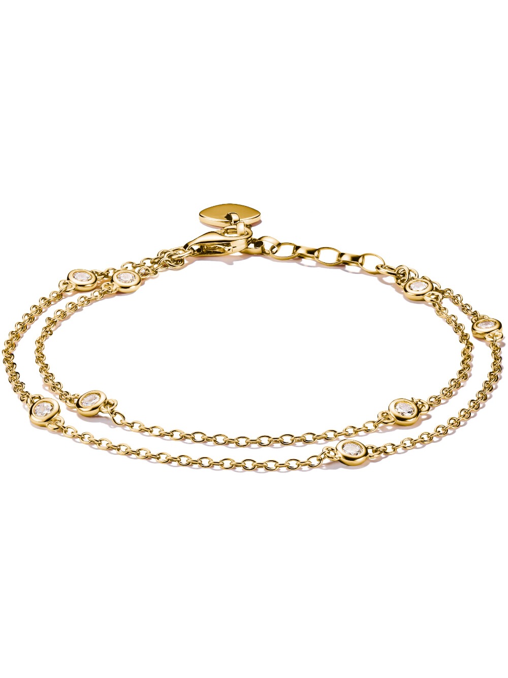 4051245619775 - A2216-414-14-L19V Armband doppelreihig Zirkonia vergoldet