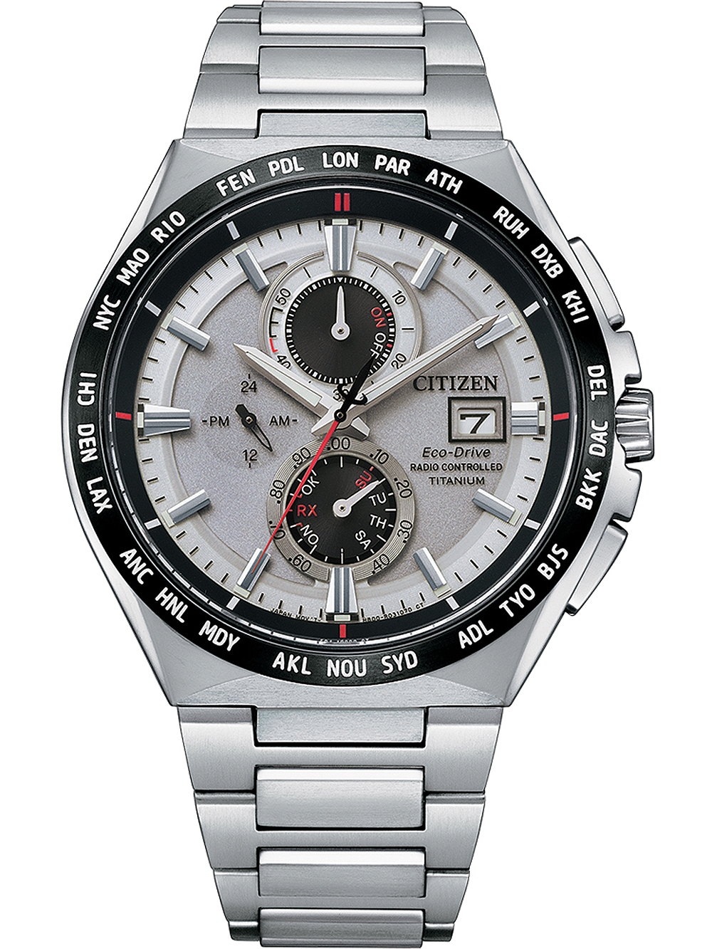 Citizen AT8234-85A Eco-Drive Funkuhr Titanium 45mm 10ATM