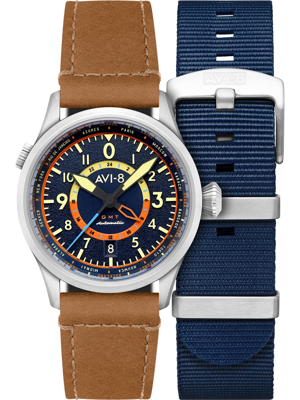 4894664217968 - AV-4120-01 Herrenuhr Wingman Worldtimer Automatik GMT 41mm 5ATM 4894664217968 - AV-4120-01 Herrenuhr Wingman Worldtimer Automatik GMT 41mm 5ATM
