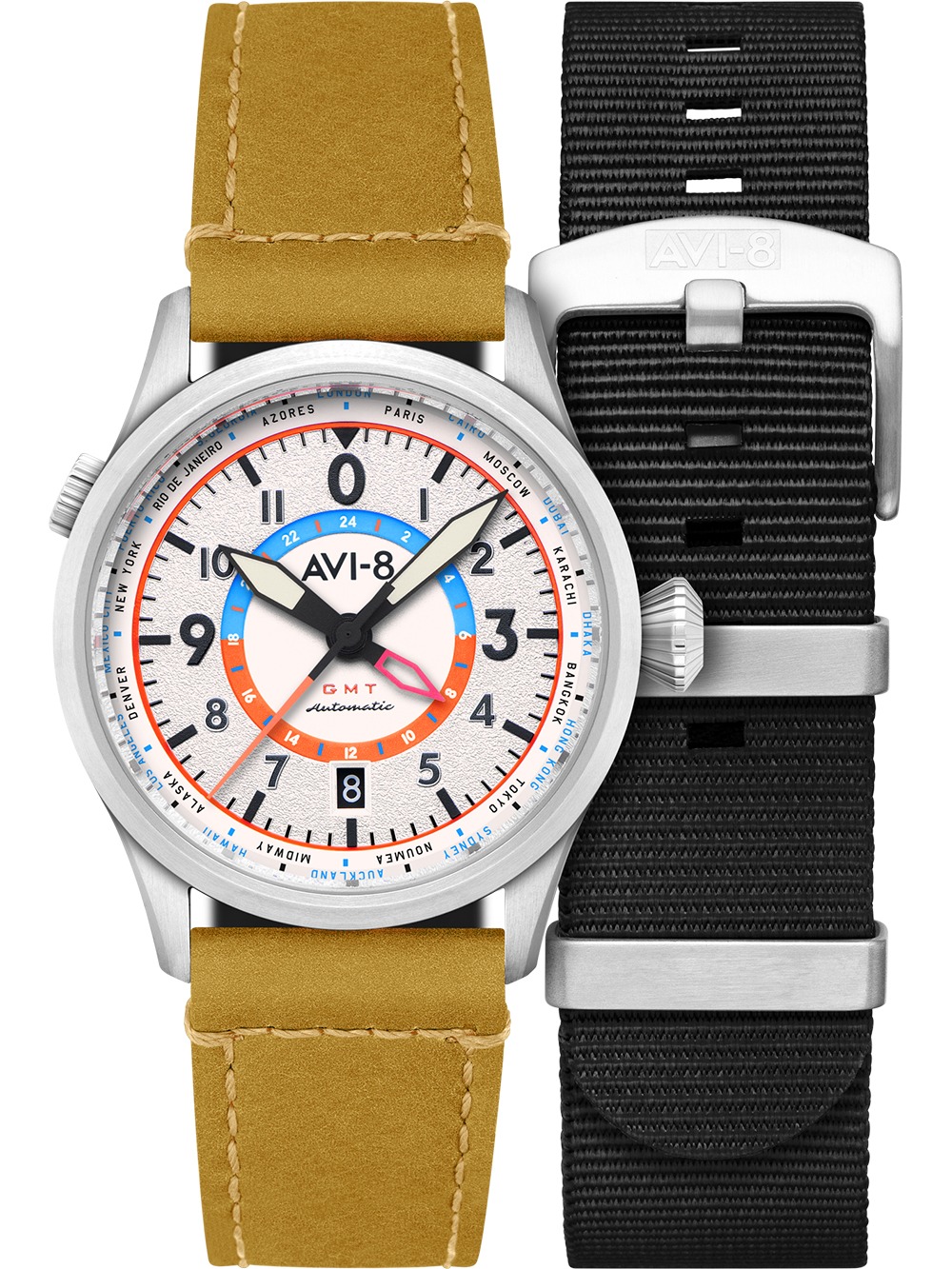 4894664217975 - AV-4120-02 Herrenuhr Wingman Worldtimer Automatik GMT 41mm 5ATM 4894664217975 - AV-4120-02 Herrenuhr Wingman Worldtimer Automatik GMT 41mm 5ATM