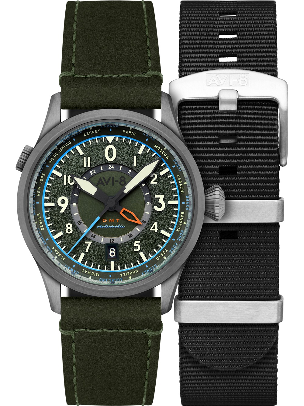 4894664218002 - AV-4120-05 Herrenuhr Wingman Worldtimer Automatik GMT 41mm 5ATM 4894664218002 - AV-4120-05 Herrenuhr Wingman Worldtimer Automatik GMT 41mm 5ATM