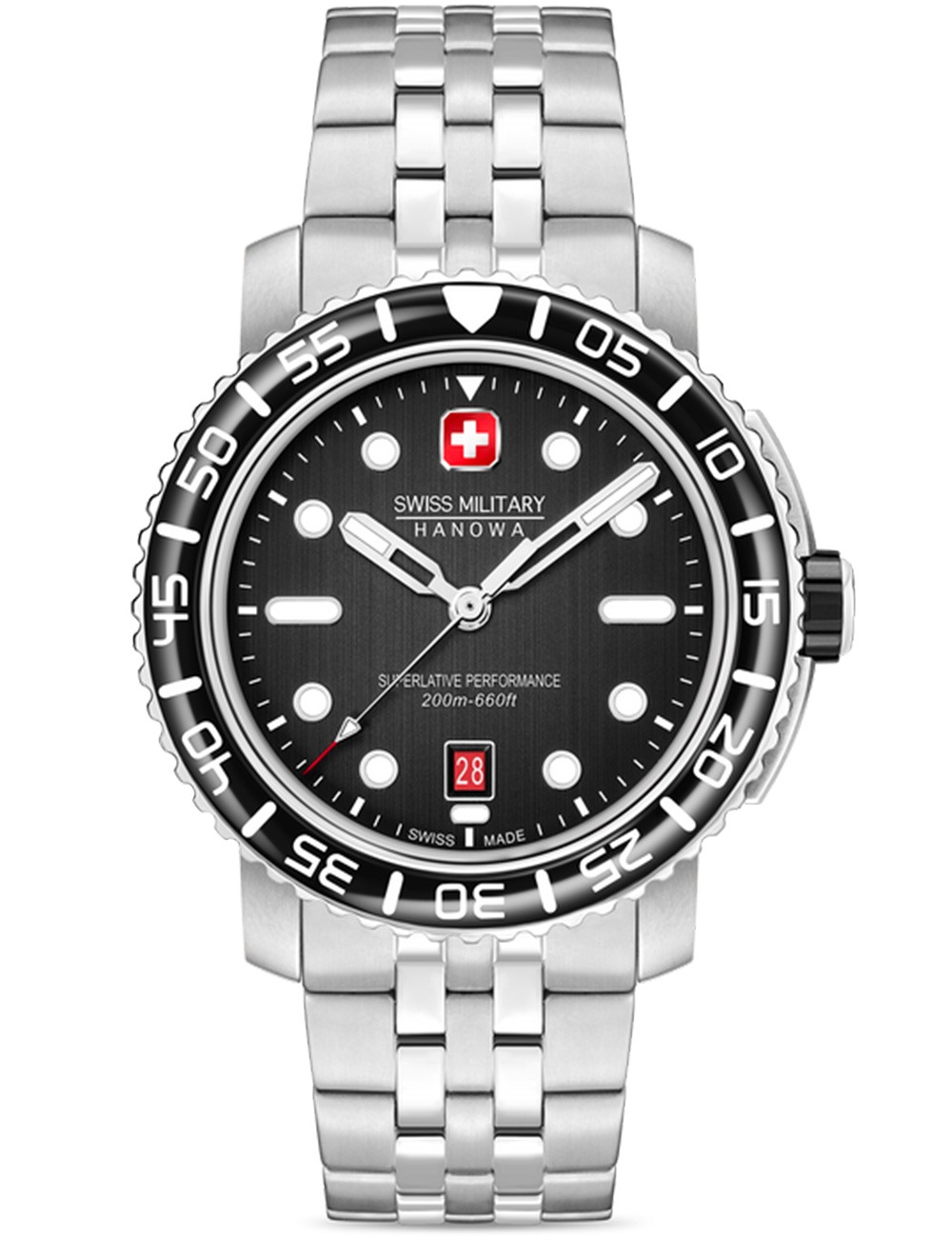 7620958010154 - Herren Armbanduhr Black Marlin 42mm Edelstahl Schwarz Taucheruhr Herrenuhr Chronograph