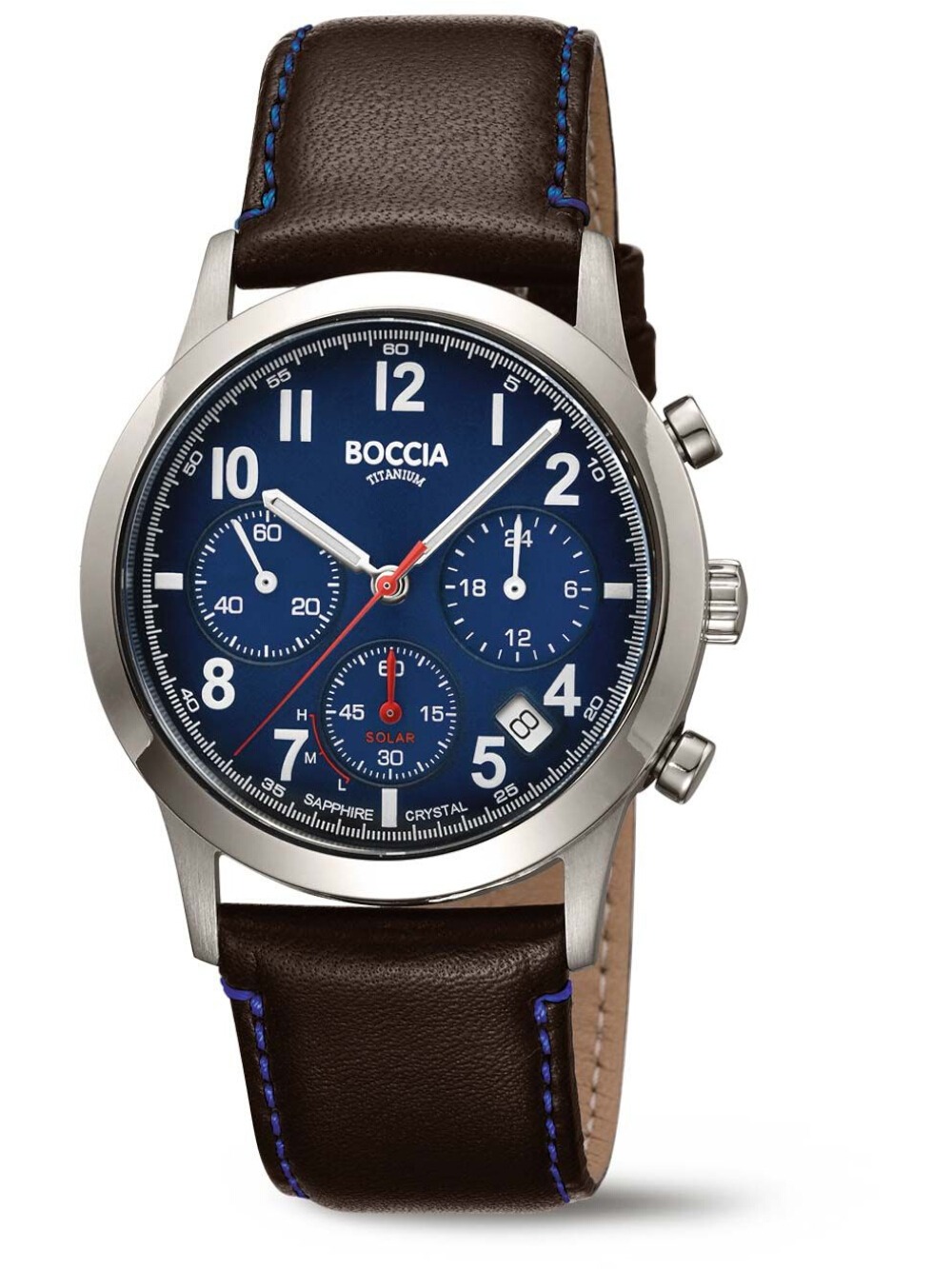 Boccia 3735-02 Herrenuhr Titanium Solar Chronograph 40mm 5ATM