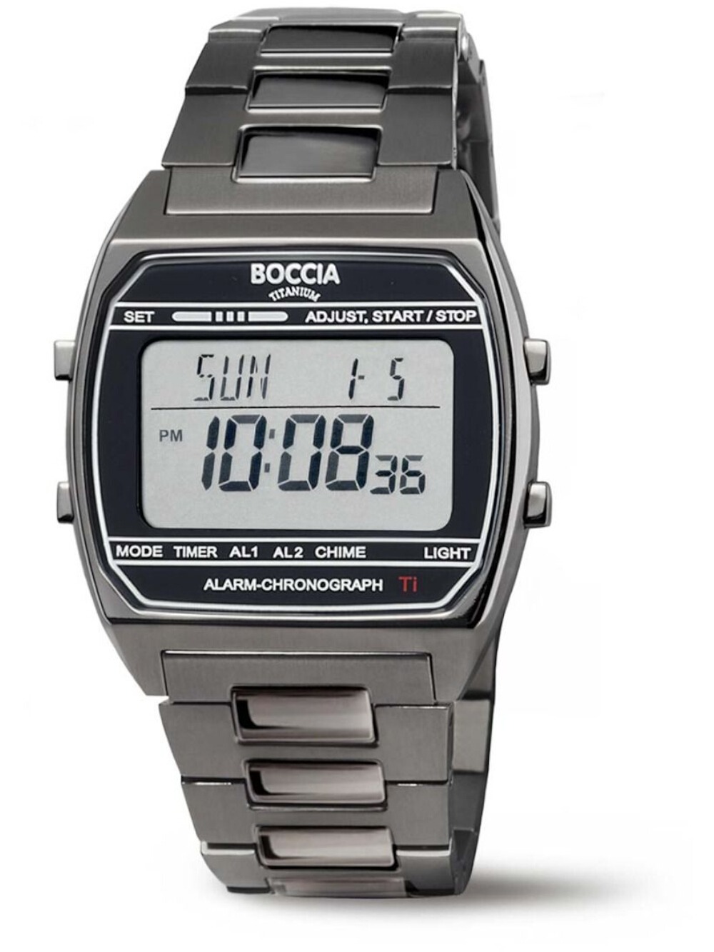 Boccia 3738-07 Herrenuhr Titanium Digital Chronograph 37mm 5ATM