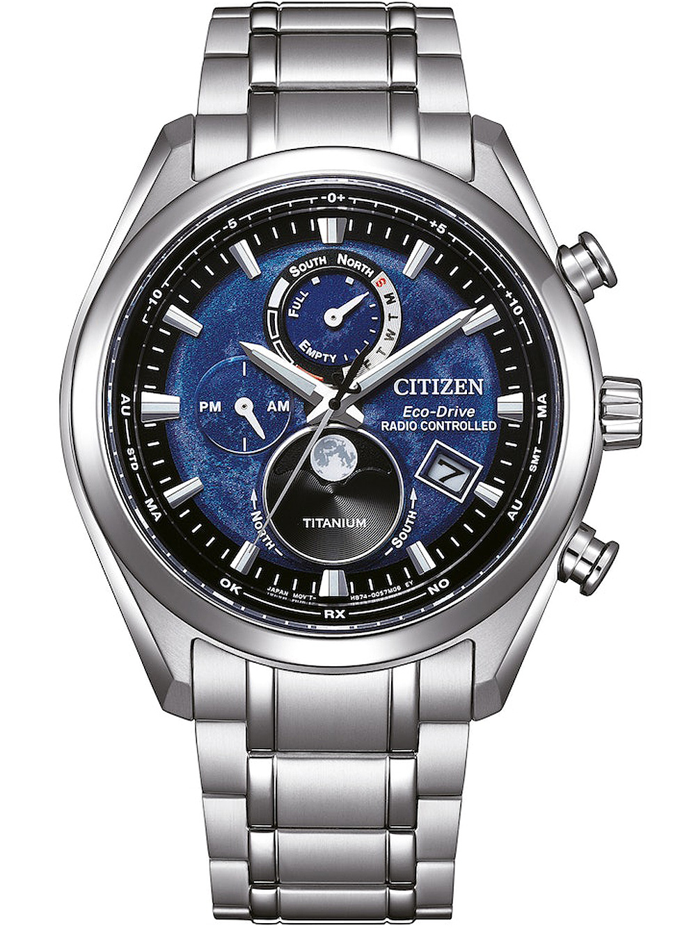 Citizen BY1010-81L Eco-Drive Mondphase Titanium Funkuhr