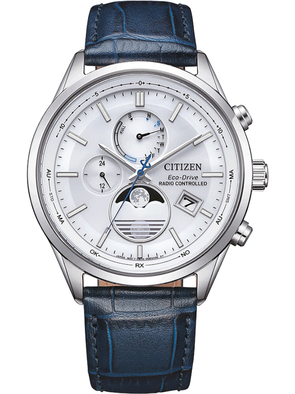 4974374344151 - BY1030-09A Herrenuhr Eco-Drive 4-Zonen Funkuhr Mondphase 42mm 10ATM