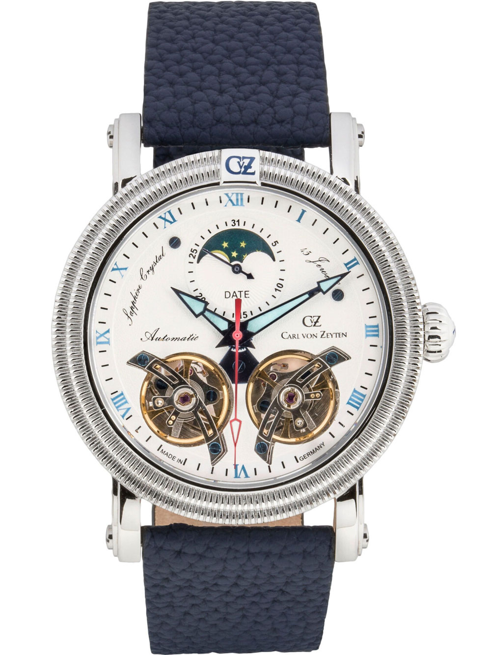 4056007108504 - Automatikuhr CARL VON ZEYTEN Schauinsland CVZ0085WHS Armbanduhren blau Herren Automatikuhren Armbanduhr Herrenuhr Datum Made in Germany Mechanische Uhr 4056007108504 - Automatikuhr CARL VON ZEYTEN Schauinsland CVZ0085WHS Armbanduhren blau Herren Automatikuhren Armbanduhr Herrenuhr Datum Made in Germany Mechanische Uhr