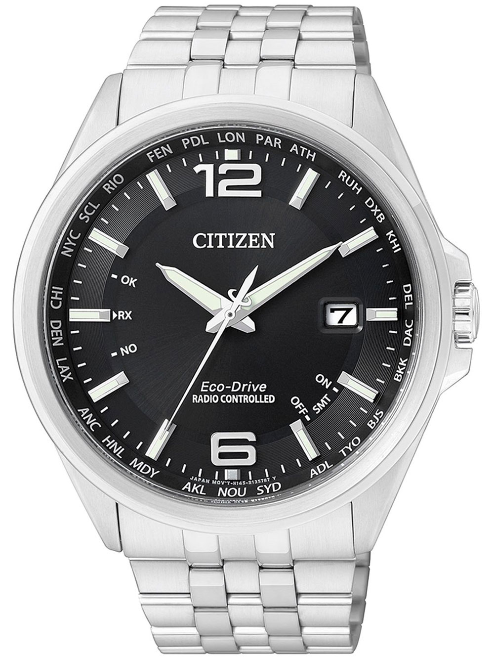 4974374243355 - Eco-Drive Elegant CB0010-88E 4-Zonen Funkuhr Herrenuhr 43 mm 100M 4974374243355 - Eco-Drive Elegant CB0010-88E 4-Zonen Funkuhr Herrenuhr 43 mm 100M