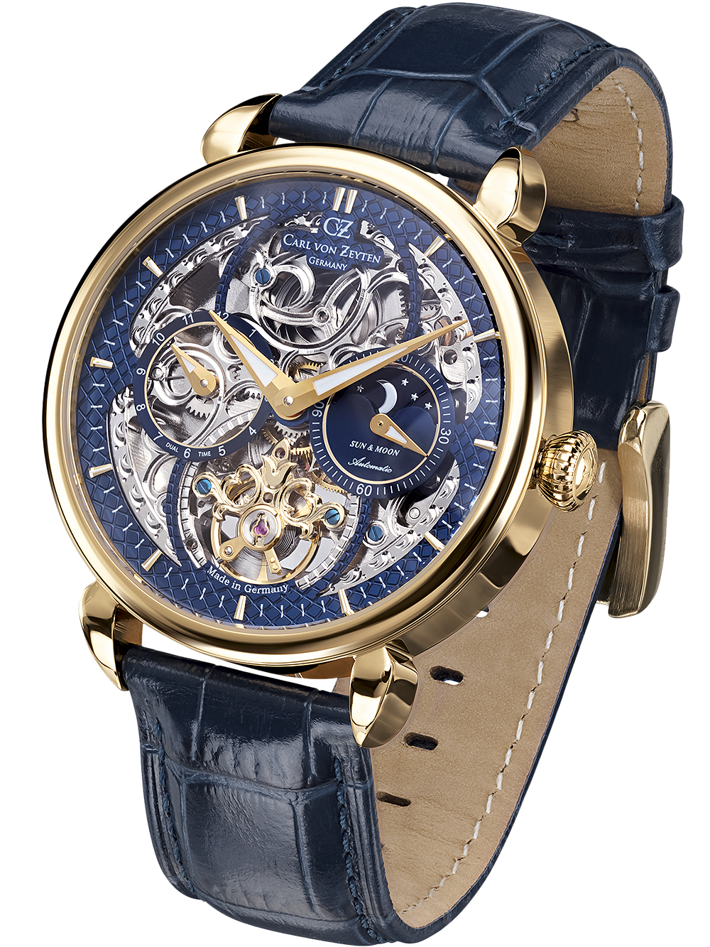 4056007100539 - Automatikuhr CARL VON ZEYTEN Neukirch Armbanduhren blau (blau blau) Herren Hochzeitsmode Armbanduhr mechanische Uhr Herrenuhr Skelettuhr Made in Germany 4056007100539 - Automatikuhr CARL VON ZEYTEN Neukirch Armbanduhren blau (blau blau) Herren Hochzeitsmode Armbanduhr mechanische Uhr Herrenuhr Skelettuhr Made in Germany