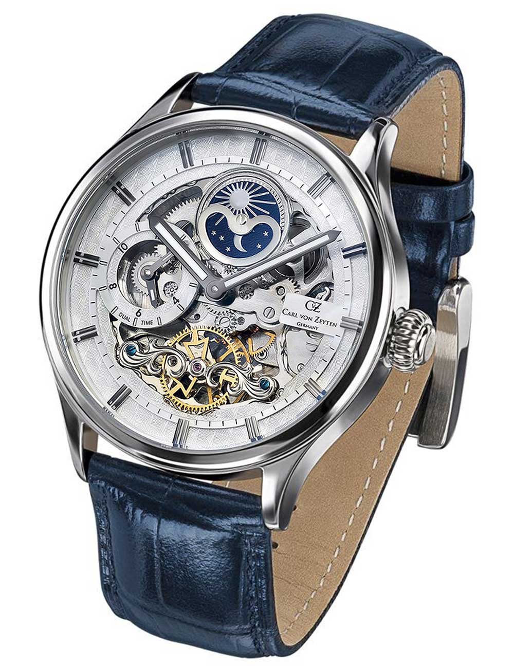 4056007100805 - CVZ0008WHS Neustadt Automatik Dual Time Herrenuhr 46mm 3ATM