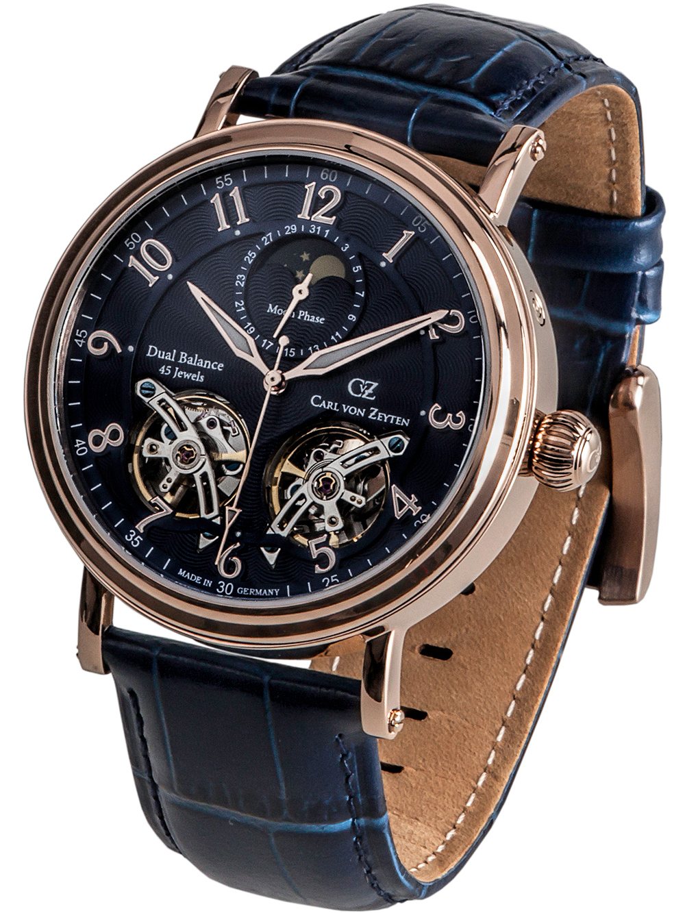 Carl von Zeyten CVZ0054RBL Murg Mondphase Automatik 46mm 5ATM Carl von Zeyten CVZ0054RBL Murg Mondphase Automatik 46mm 5ATM