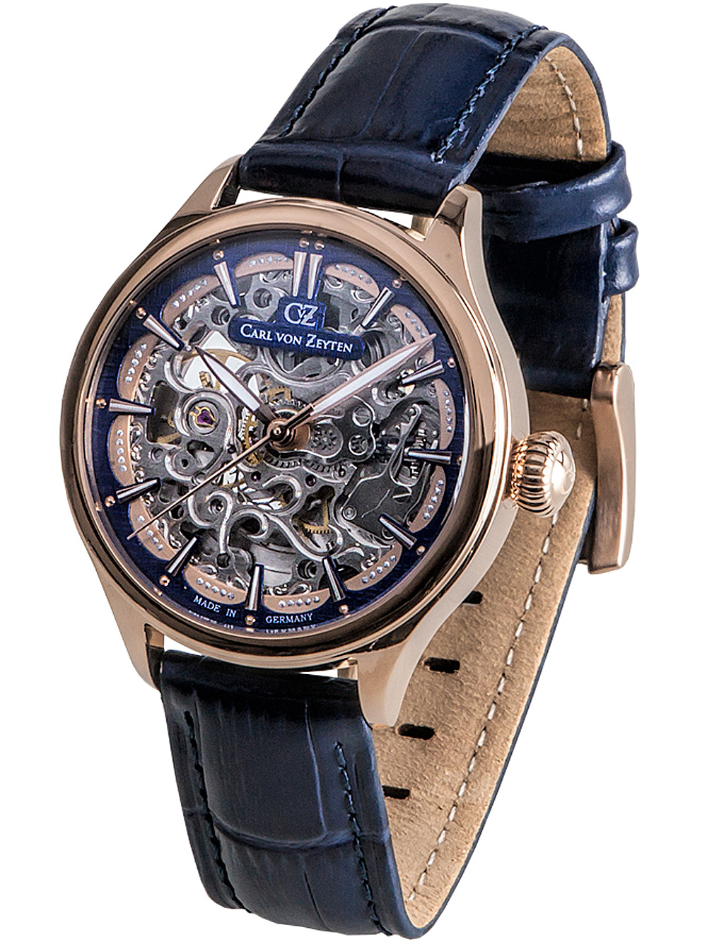 4056007107231 - Automatikuhr CARL VON ZEYTEN Horbach CVZ0072RBLS Armbanduhren blau Damen ArmbanduhrDamenuhr Skelettuhr Made in Germany Mechanische Uhr 4056007107231 - Automatikuhr CARL VON ZEYTEN Horbach CVZ0072RBLS Armbanduhren blau Damen ArmbanduhrDamenuhr Skelettuhr Made in Germany Mechanische Uhr