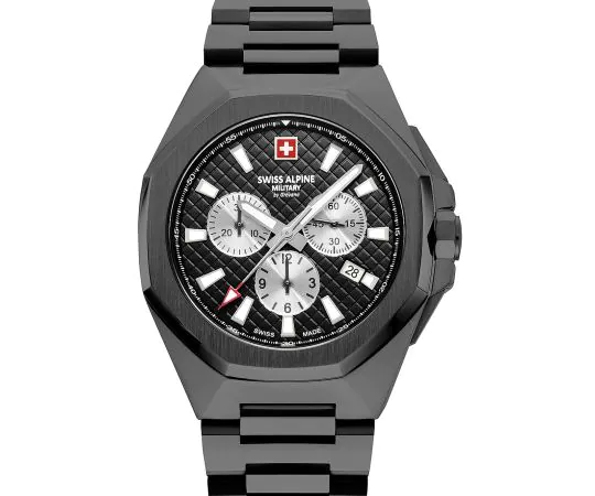 Swiss alpine military black silicone chronograph watch new arrivals