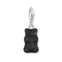 Thomas Sabo 2194-017-11 Silberner Charm Goldbären Anhänger in Schwarz Damen
