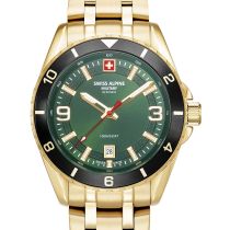 Swiss Alpine Military 7034.1118 Herrenuhr Sierra gold grün 42mm 10ATM