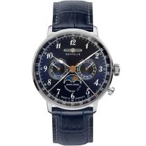 Zeppelin 7036-3 Hindenburg LZ129 Herrenuhr m. Mondphase 40mm 3ATM