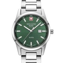 Swiss Alpine Military 7767.1134 Damenuhr Argos silber grün 34mm 10ATM