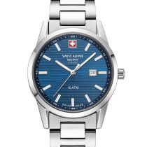 Swiss Alpine Military 7767.1135 Damenuhr Argos silber blau 34mm 10ATM