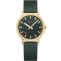 Mondaine A660.30314.60SBS Damenuhr Classic Grün und Gold 36mm 3ATM