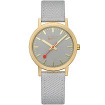 Mondaine A660.30314.80SBU Damenuhr Classic Grau und Gold 36mm 3ATM
