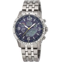 ETT EGT-11575-31M Herrenuhr Solar Titan Funkuhr 43mm 10ATM