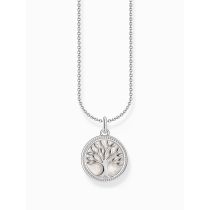 Thomas Sabo KE2220-007-21-L45V Silberne Kette mit Tree of Love Anhänger u. weißer Emaille Damen