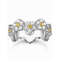 Thomas Sabo TR2337-051-4-56 Ring - Blume mit Steinen silber Damen