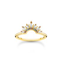 Thomas Sabo TR2456-488-7-56 Vergoldeter Ring mit Sonnenstrahlen und bunten Steinen Damen