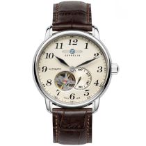 Zeppelin LZ-127 7666-5 Automatik silber braun Herrenuhr 41mm 50M