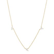 ANIA HAIE NAU007-02YG Afterglow Damen Halskette mit weißem Saphir Gold 14K, verstellbar