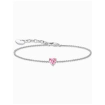 Thomas Sabo A2157-051-9-L19V Silbernes Armband m. pinkfarbenem Zirkonia Herz