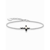 Thomas Sabo A2173-167-11-L19V Silbernes Armband mit schwarzem Kreuz Cross Romance