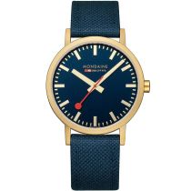Mondaine A660.30360.40SBQ Classic Blau und Gold 40mm 3ATM