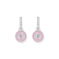 Thomas Sabo CR723-691-9 Silberne Creolen mit rosa Anhänger & Zirkonia Damen