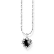 Thomas Sabo KE2297-643-11 Silberne Kette mit schwarzem Herz-Anhänger Heart Romance Damen