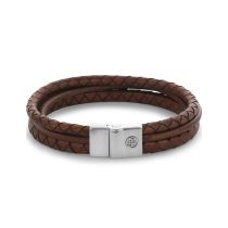 Rebel & Rose RR-M0056-S-L Armband Full Metal Premium Combo 12mm Cognac