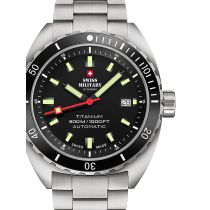 Swiss Military SMA34100.01 Diver Titanium Automatik Herrenuhr 42mm 30ATM