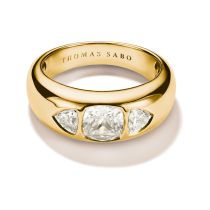 Thomas Sabo TR2525-414-14-58 Ring mit facettierten weißen Zirkoniasteinen vergoldet Damen