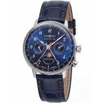 Zeppelin 7037-3 Hindenburg LZ129 Damenuhr m. Mondphase 36mm 3ATM