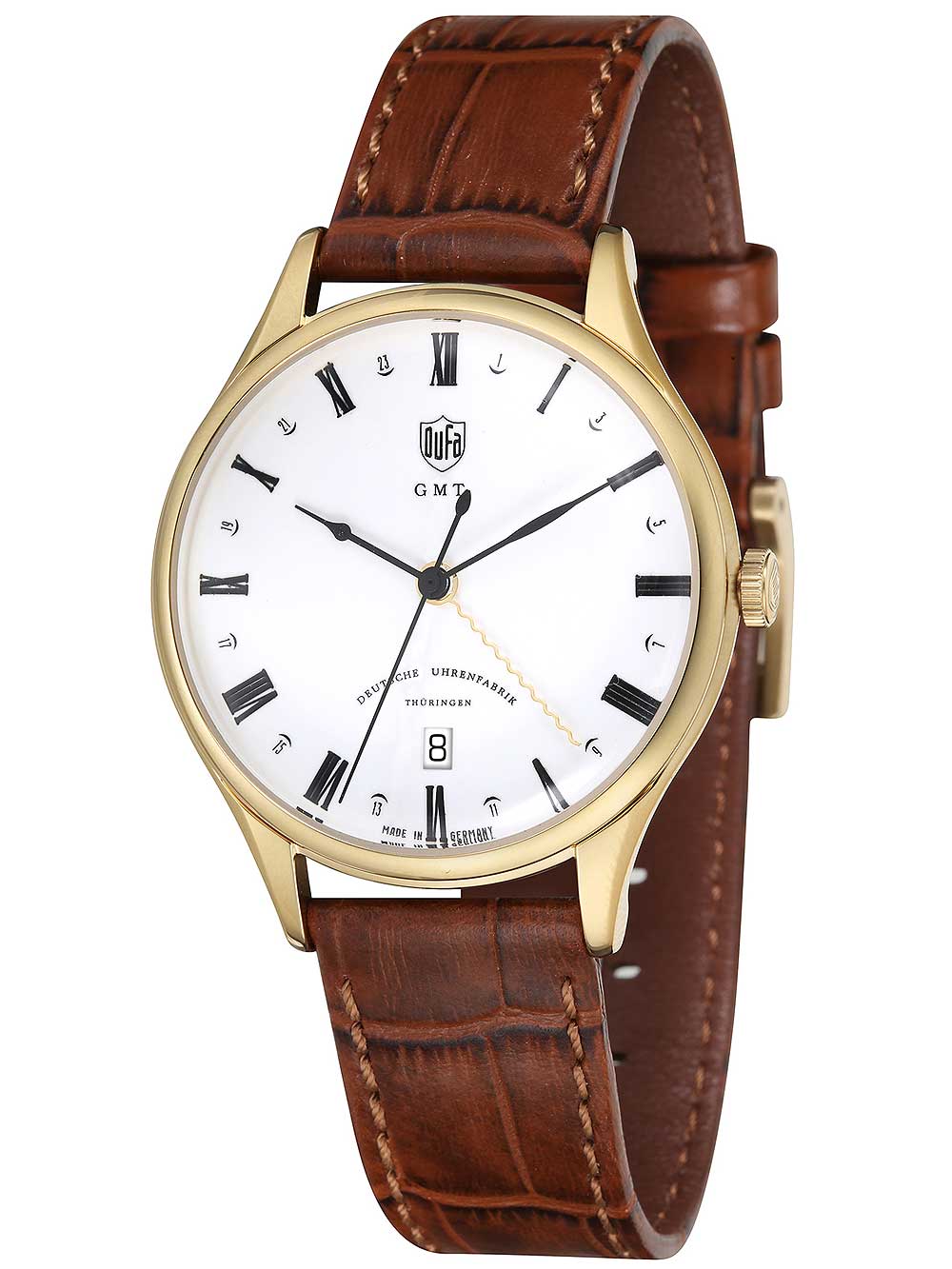 DuFa DF-9006-03 Weimar GMT Herrenuhr 38mm 3ATM