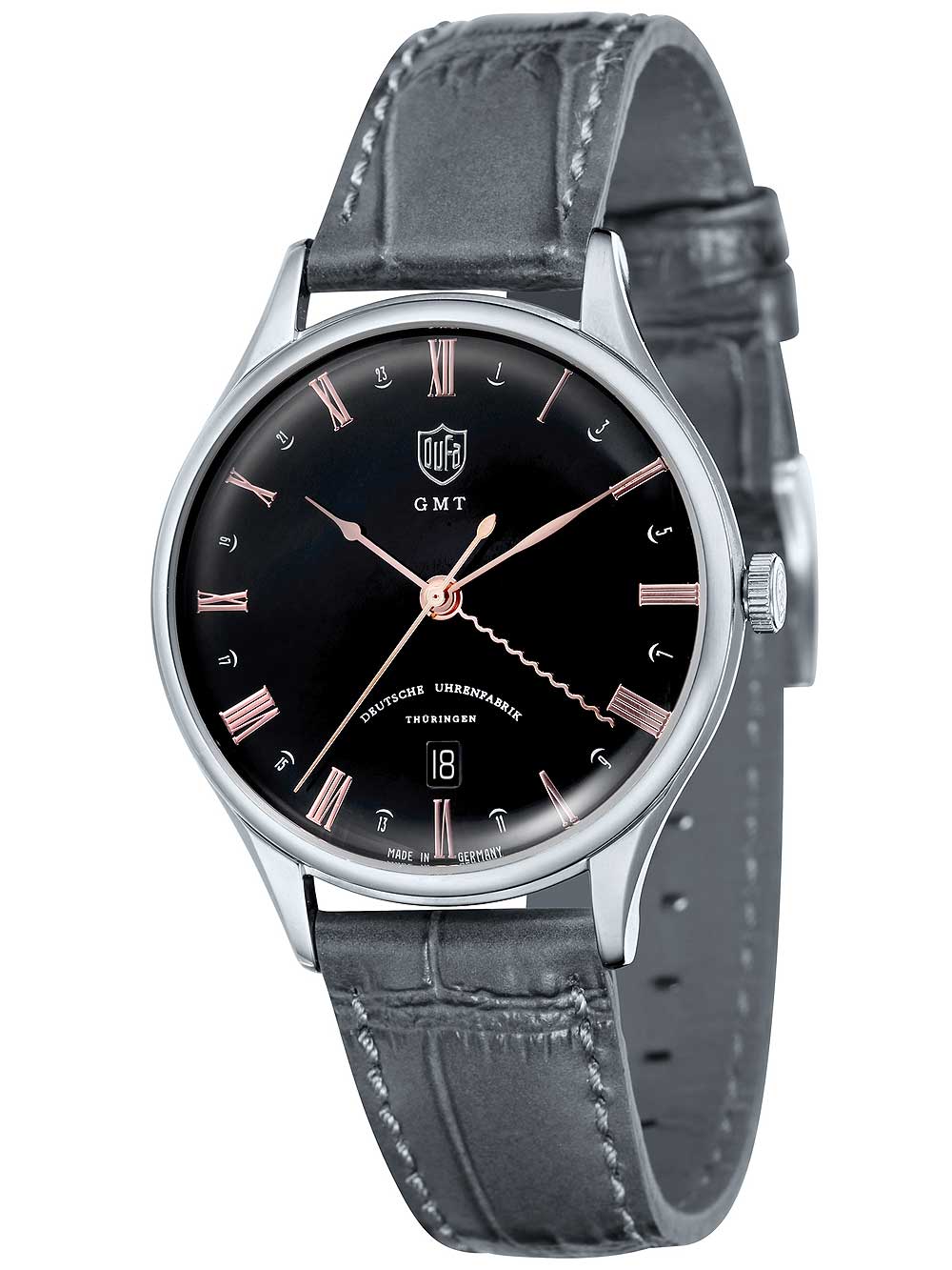 DuFa DF-9006-08 Weimar GMT 38mm 3ATM